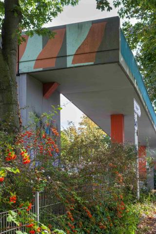 Brands, Will: Farbgestaltung (Brücke über Tourainer Ringe) 1978/1979; Foto: Ralf Raßloff 2020.