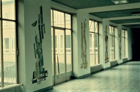 Siepmann, Heinrich: Gesamtansicht des vierteiligen Mosaiks &quot;Vier Jahreszeiten&quot;, Foto: Kunstmuseum Mülheim an der Ruhr, vor 2001.