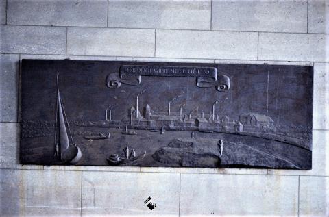 WW: Stadtansicht der Friedrich-Wilhelms-Hütte vor Beginn der Rathaus-Sanierung, Foto: Kunstmuseum Mülheim an der Ruhr, vor 2001.