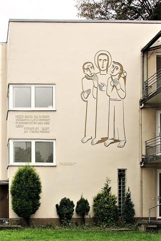 Baur, Ludwig: Christus, Wandbild an Seniorenheim, Foto: Kunstmuseum Mülheim an der Ruhr/ Ralf Raßloff 2007.