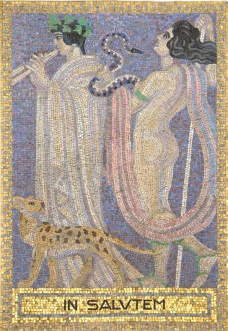 Köppen, Wilhelm: IN SALUTUM (Mosaik 3: Dionysos und eine Mänade); Foto: Kunstmuseum Mülheim an der Ruhr 2001.