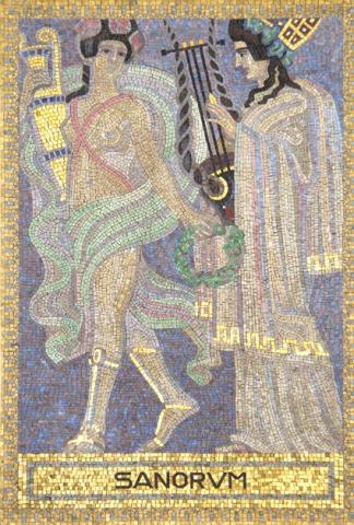 Köppen, Wilhelm: SANORUM (Mosaik 4: Orpheus); Foto: Kunstmuseum Mülheim an der Ruhr 2001.