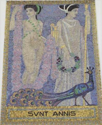 Köppen, Wilhelm: SUNT ANNIS (Mosaik 7: Aphrodite und Hera); Foto: Kunstmuseum Mülheim an der Ruhr 2001.