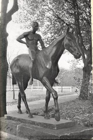 Kuebart, Reinhold: Pferd mit Jockey, 190; Foto: Mülheimer Jahrbuch 1960.