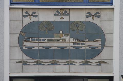 Dahler, Gustav: Wandgestaltung Gerberstr. 10, Detail (Schiff), Foto: Kunstmuseum Mülheim an der Ruhr 2015.