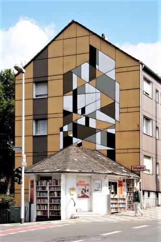 Siepmann, Heinrich: Abstrakte Fassadengestaltung (Aktienstraße 165a); Foto: Kunstmuseum Mülheim an der Ruhr 2009.