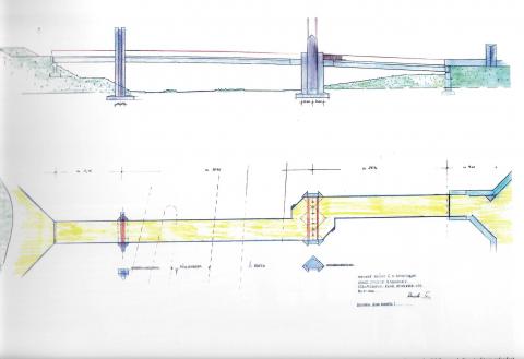 Rasche, Ernst: Entwurf Brücke über die Bergstraße, Foto: Stender, Jörn: Mülheimer KunstStücke - Der zweite Blick, 2008, S. 148.