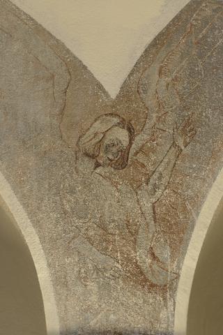 Wandmalerei in der Friedhofskapelle, Detail; Foto: Kunstmuseum Mülheim an der Ruhr 2009.