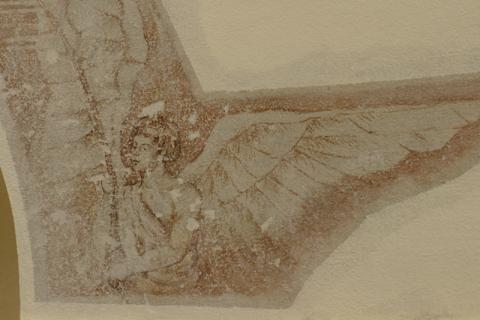 Wandmalerei in der Friedhofskapelle, Detail; Foto: Kunstmuseum Mülheim an der Ruhr 2009.