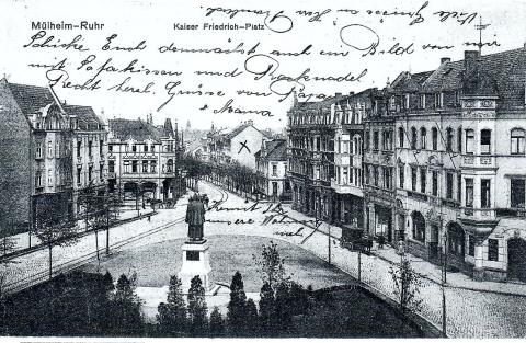 Künne, Arnold: Postkarte mit Ansicht des Kaiser Friedrich III.-Denkmal, Foto: Stadtarchiv Mülheim an der Ruhr o.J..