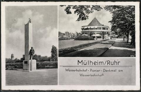 Wasserbahnhof Mülheim an der Ruhr, Ansicht 1930er Jahre; Foto: Stadtarchiv Mülheim an der Ruhr.