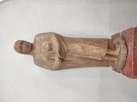 Rasche, Ernst: Maria mit Kind; Detail Skulptur, Ansicht von vorn; Foto: Kunstmuseum Mülheim an der Ruhr 2020.