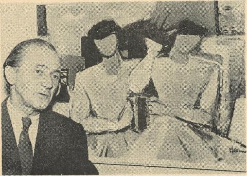 Altena, Karl: Porträt vor einem seiner Gemälde (1954), Foto: unbekannt/ GR. Altena, Karl: Porträt vor einem seiner Gemälde (1954), Foto: unbekannt/ GR.